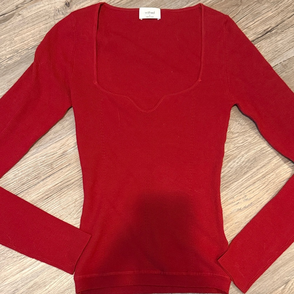 Wilfred Scarlet Ribbed Top